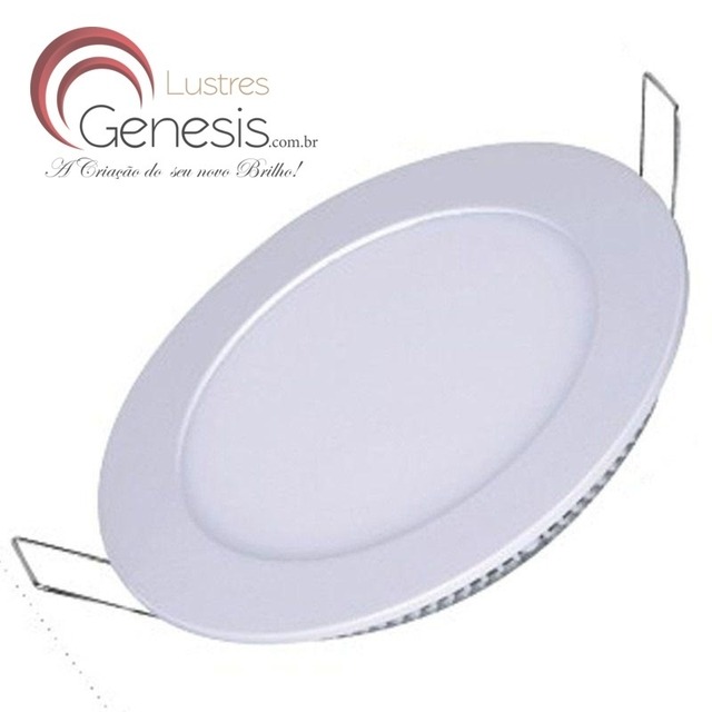 Plafon painel de LED embutido de gesso redondo 12W da Lustres Genesis. Lustres Gênesis loja online de Lustres e Iluminação Decorativa